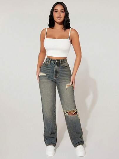 NIEBIESKIE SPODNIE JEANS