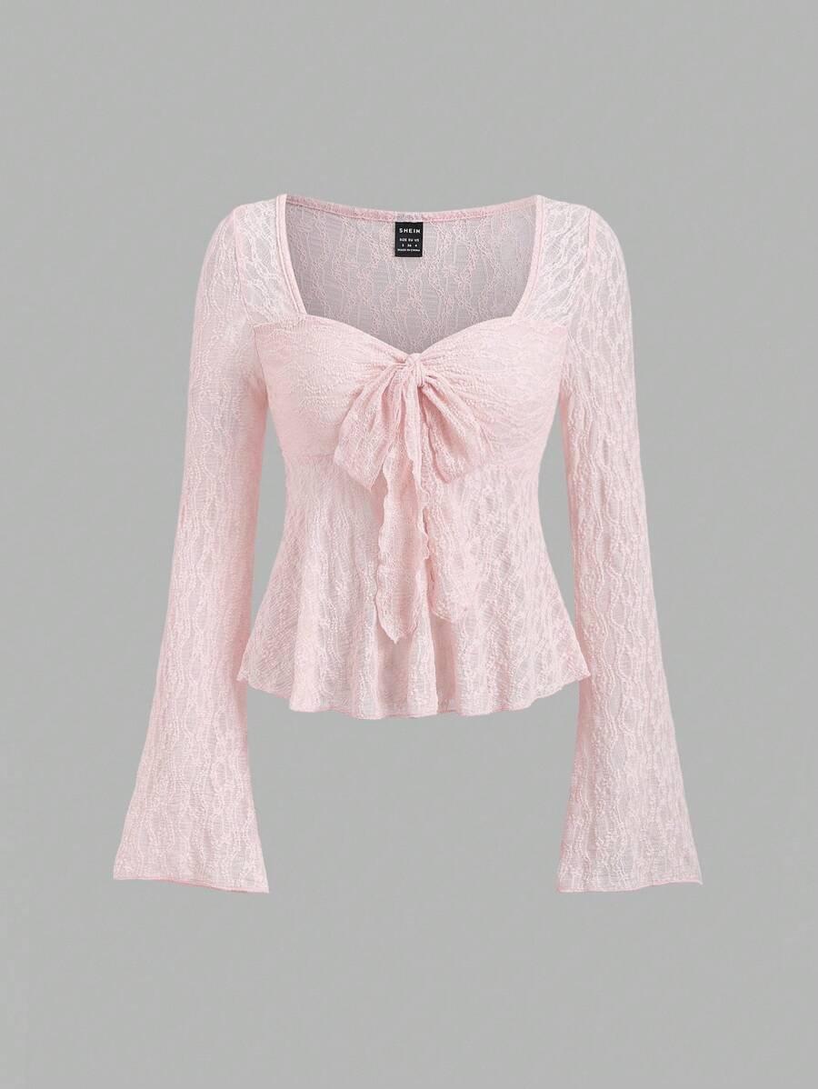 KORONKOWAA BLUZKA Z DŁUGIM RĘKAWEM 