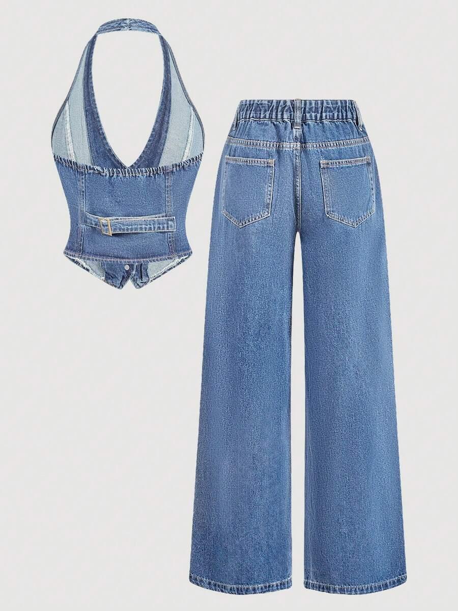 NIEBIESKIE SPODNIE JEANS