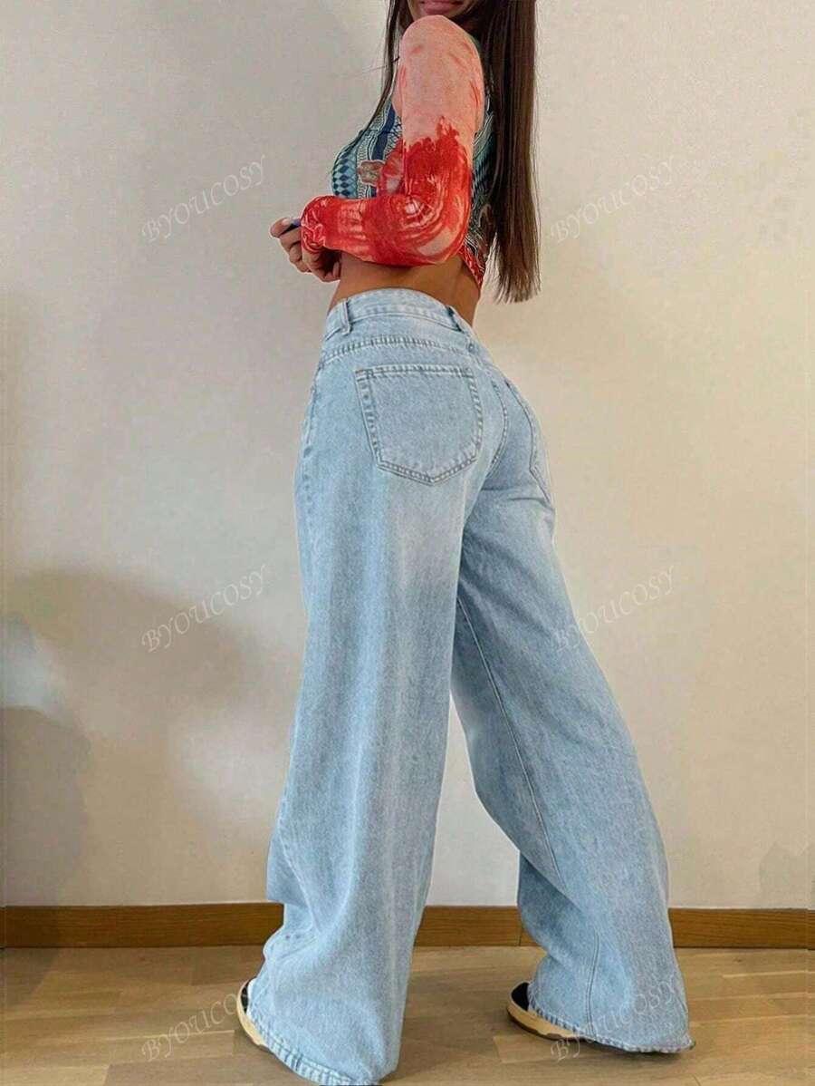 NIEBIESKIE SPODNIE JEANS WYSOKI STAN