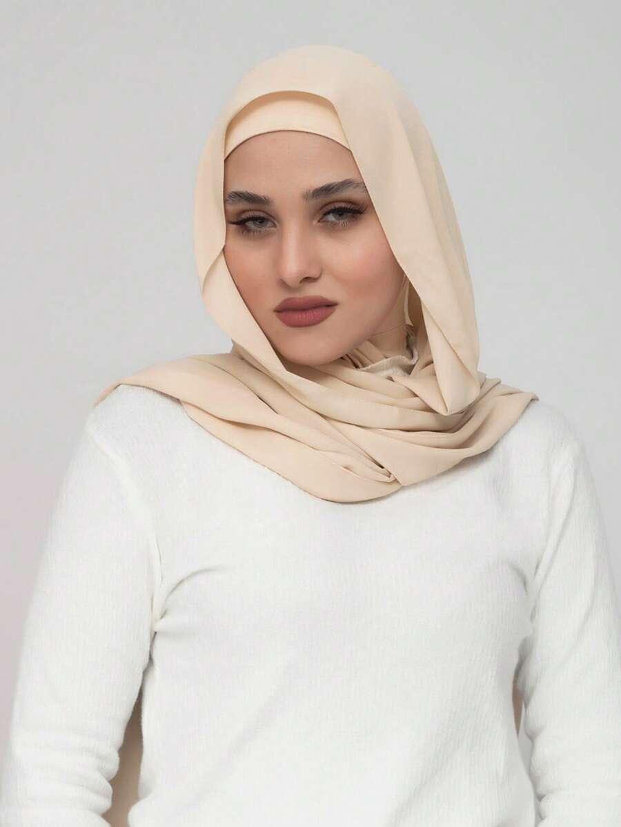 beżowa chusta na głowę turban