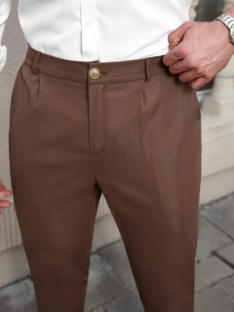 brązowe eleganckie spodnie 
