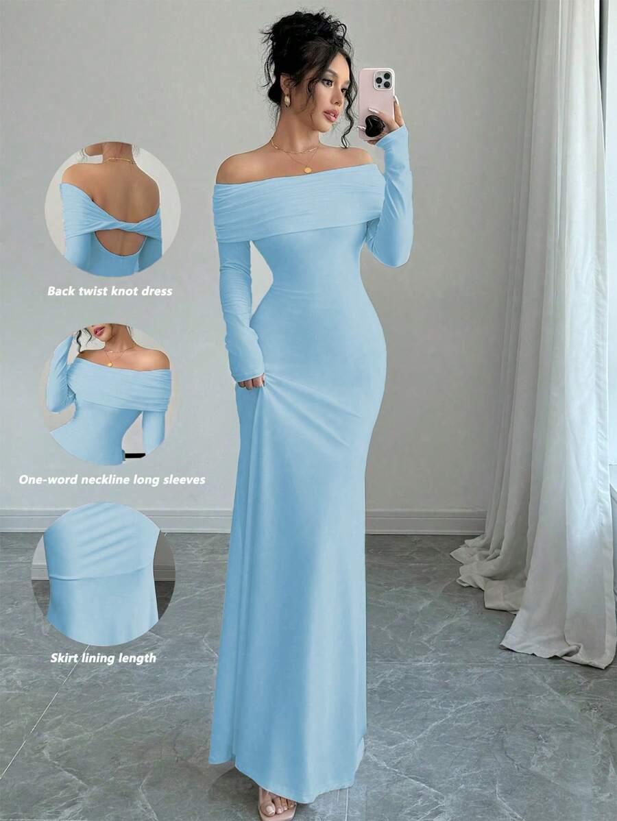 niebieska maxi sukienka
