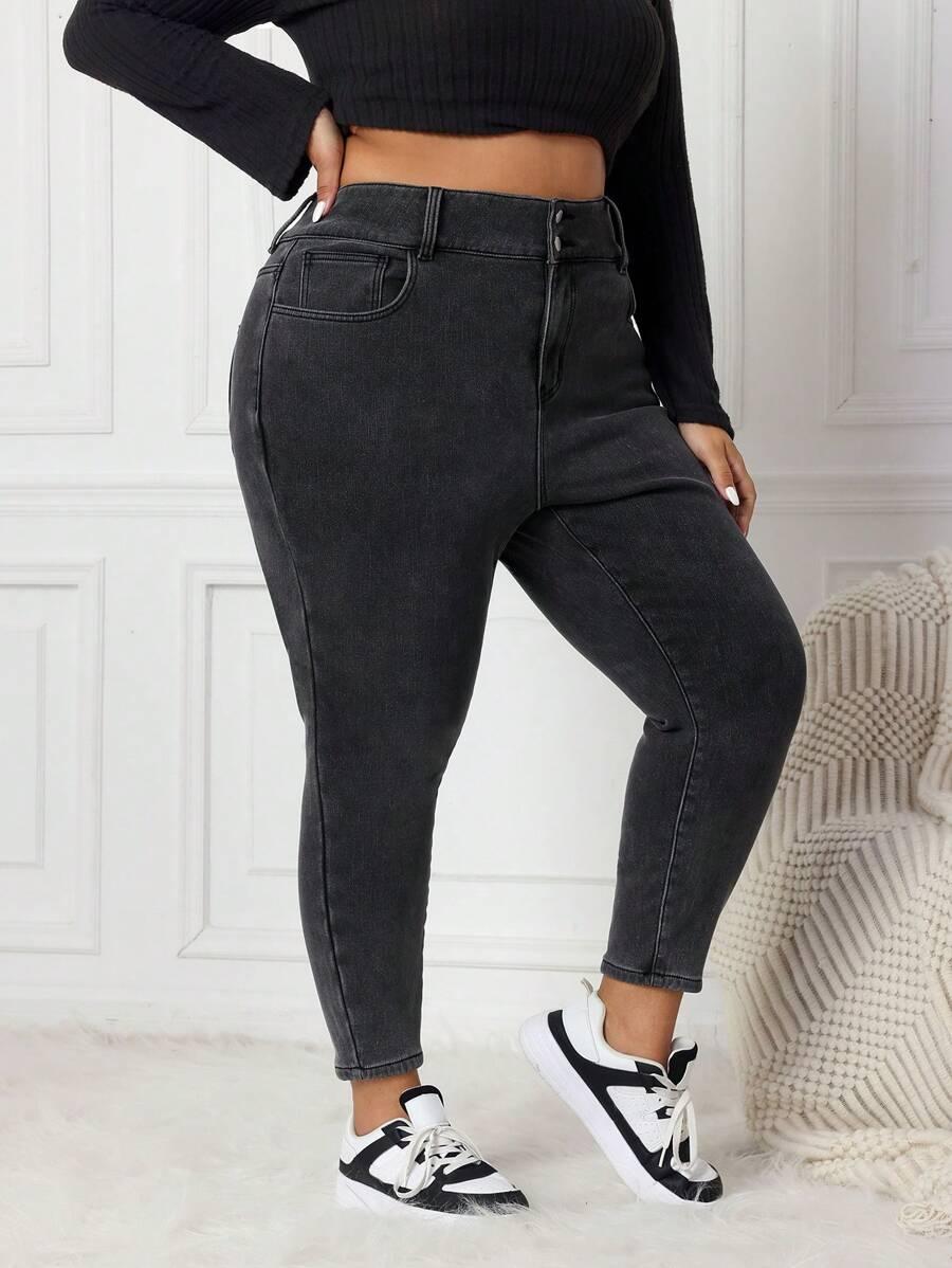 CZARNE SPODNIE JEANS