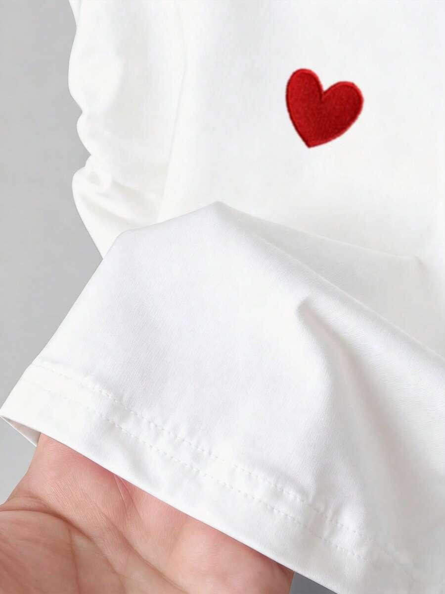 DZIEWCZĘCY T-SHIRT W SERDUSZKA 