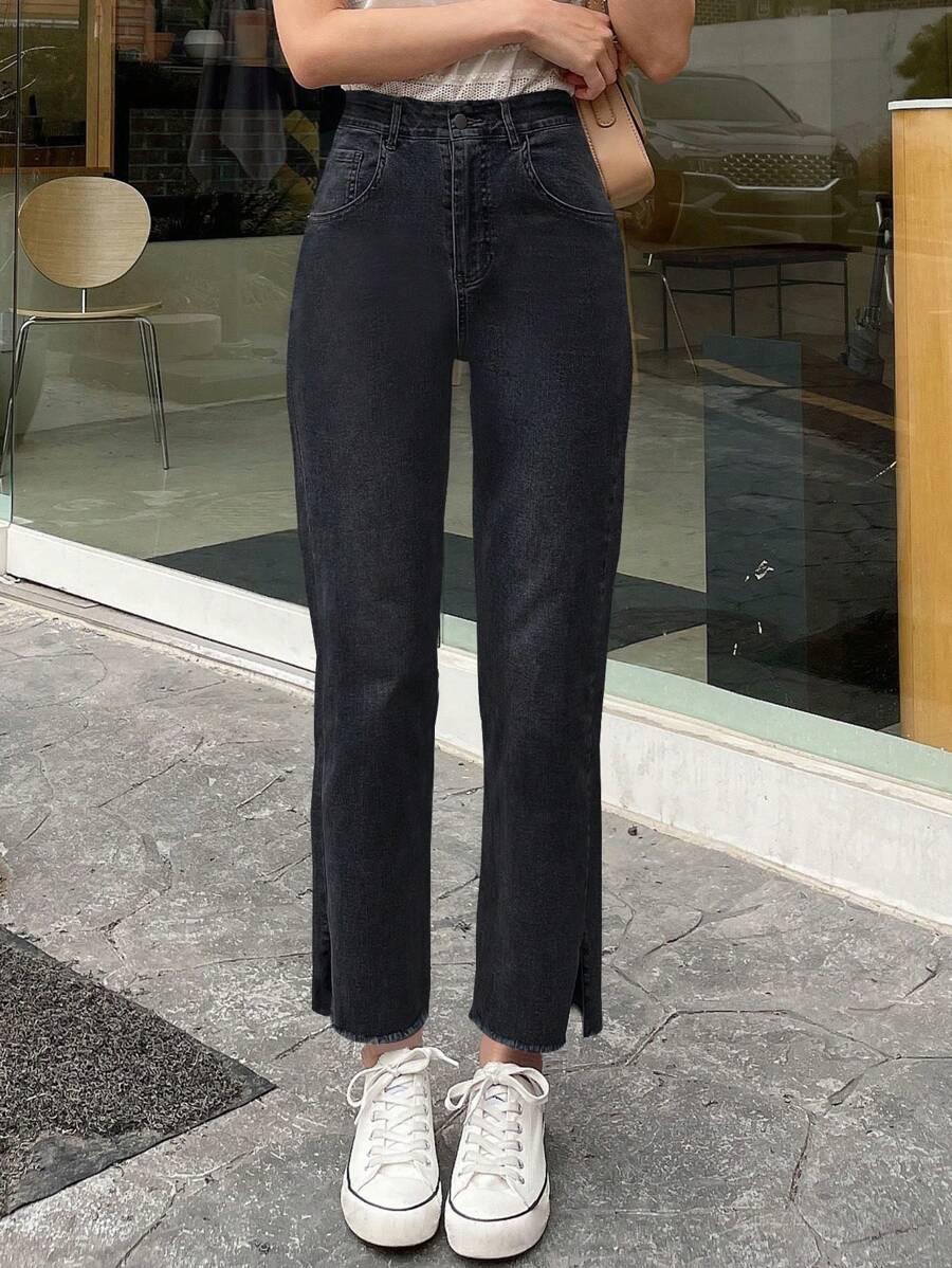 CZARNE SPODNIE JEANS