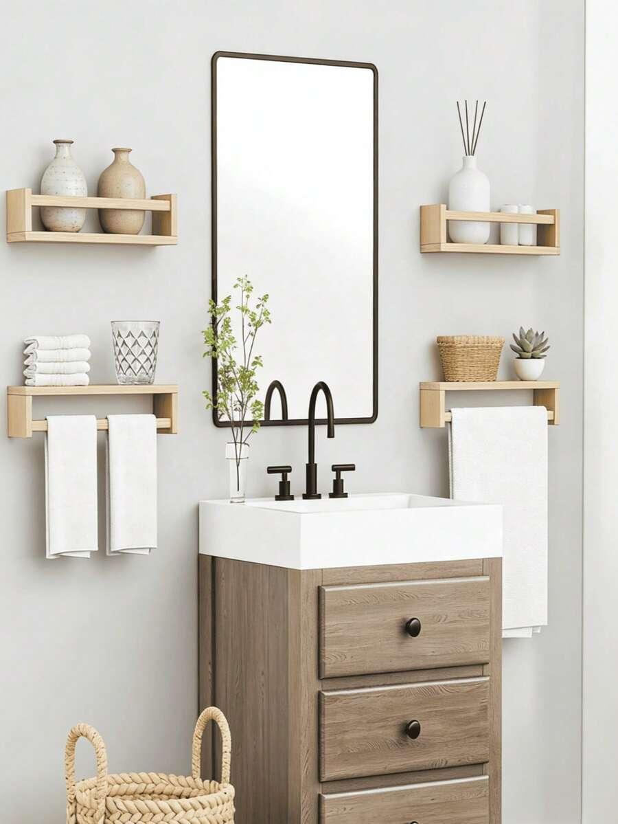 DREWNIANA WISZĄCA PÓŁKA 3-PACK