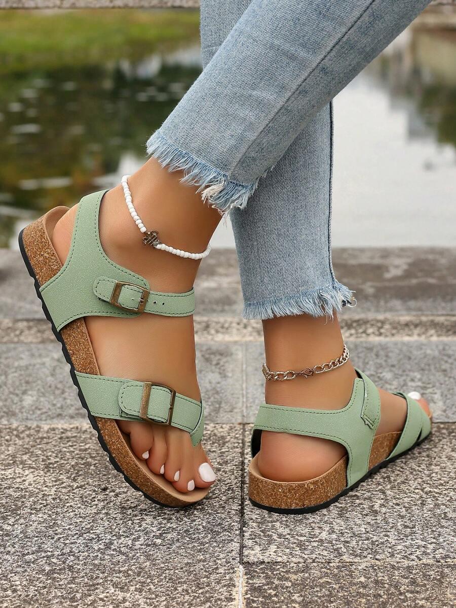 ZIELONE SANDAŁY CASUAL