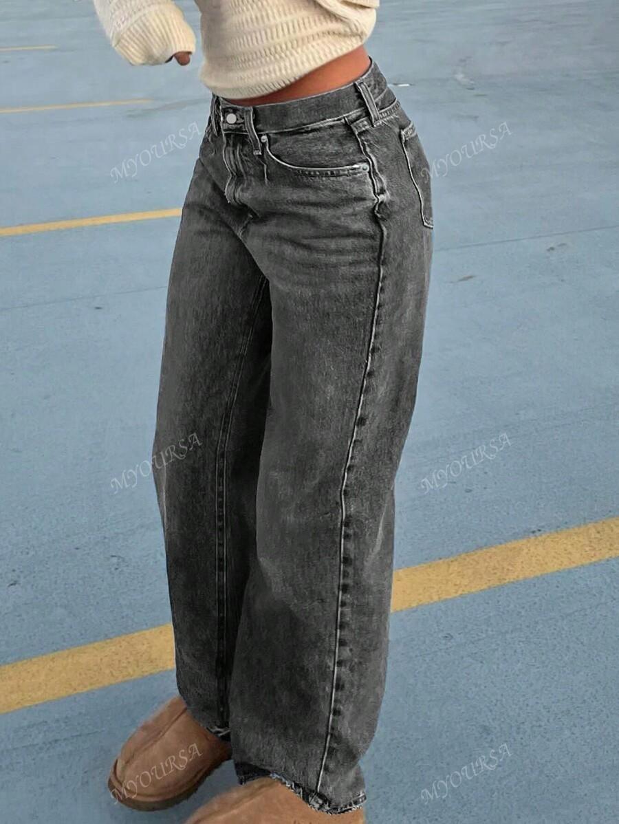 SZARE SPODNIE JEANS