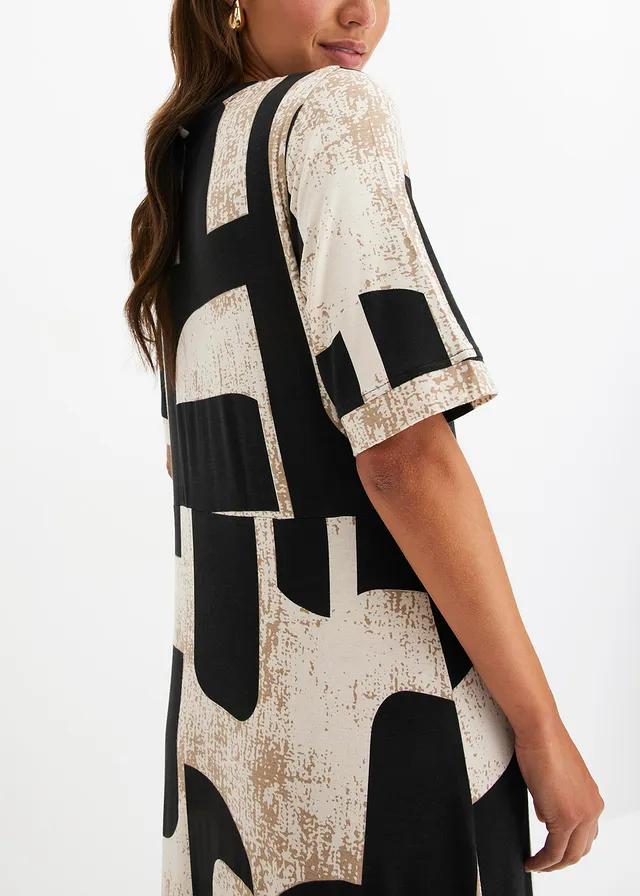 MAXI SUKIENKA V-NECK PRINT 