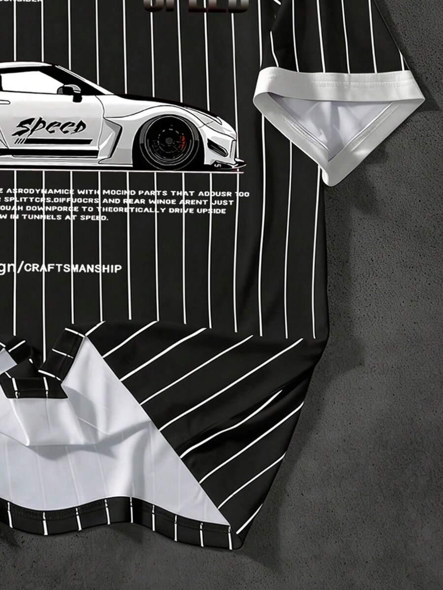 MĘSKI T-SHIRT W PASKI