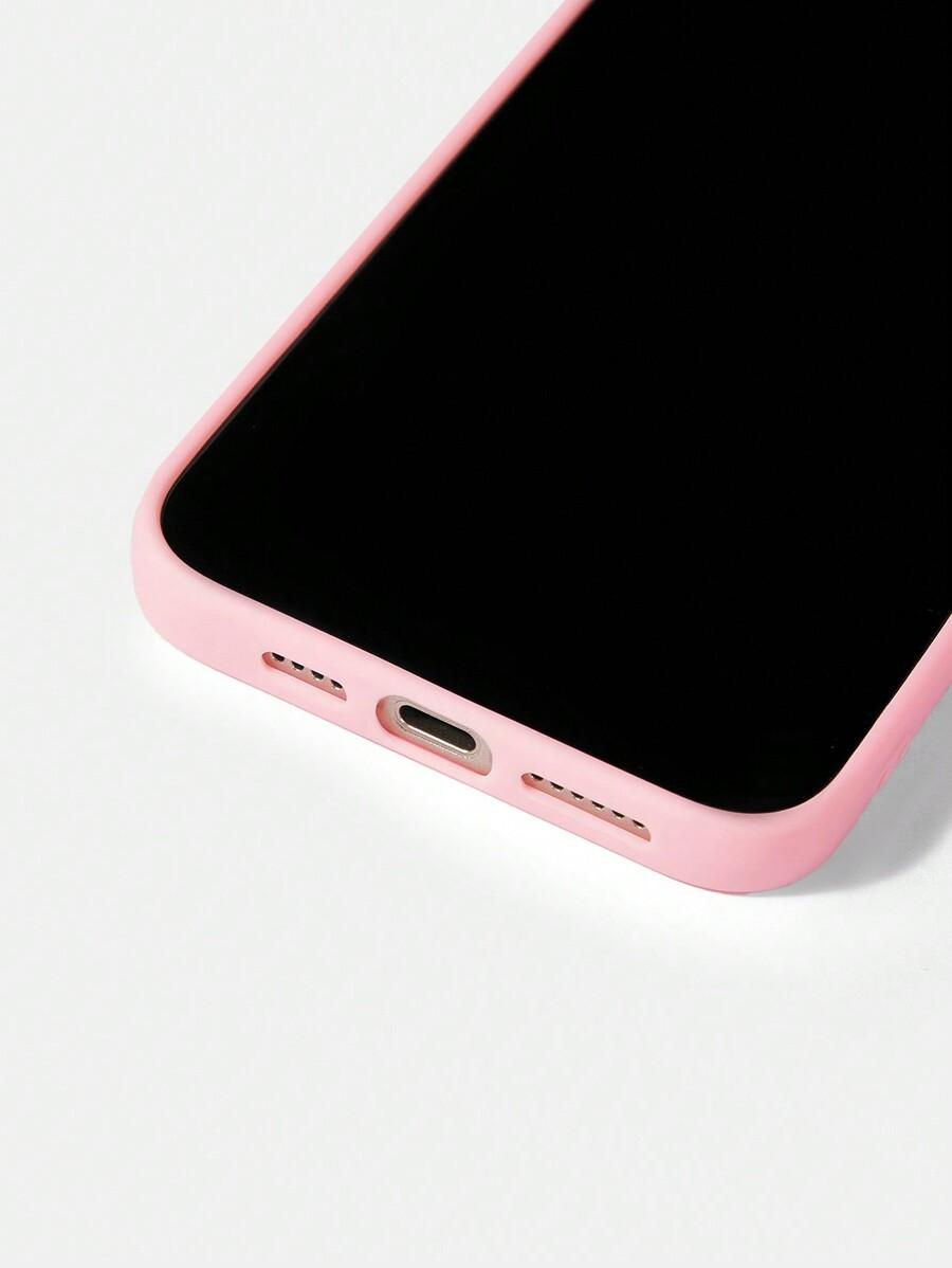 różowe etui napisy iphone 16