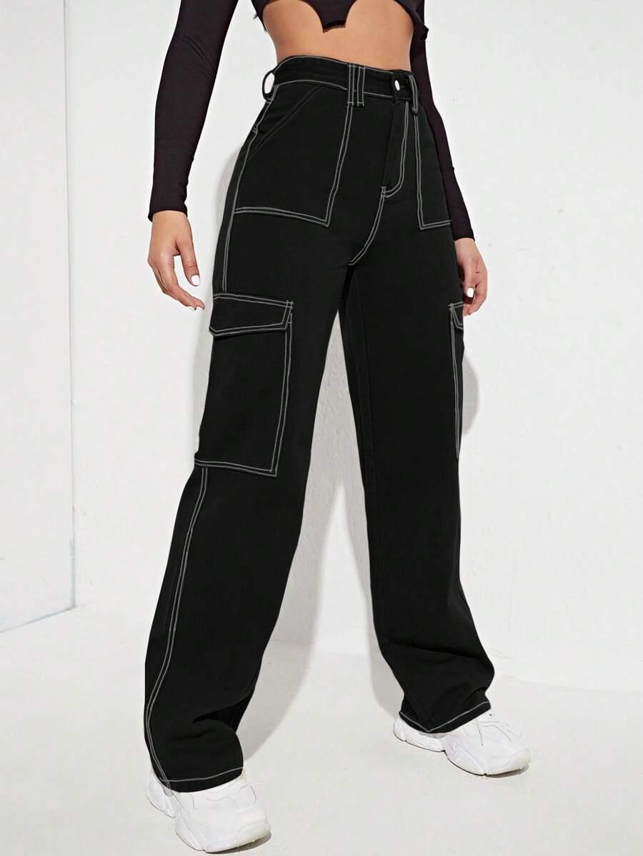 CZARNE SPODNIE JEANS 