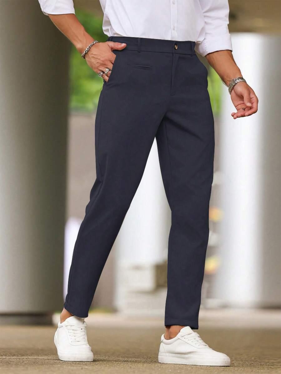 GRANATOWE SPODNIE CASUAL