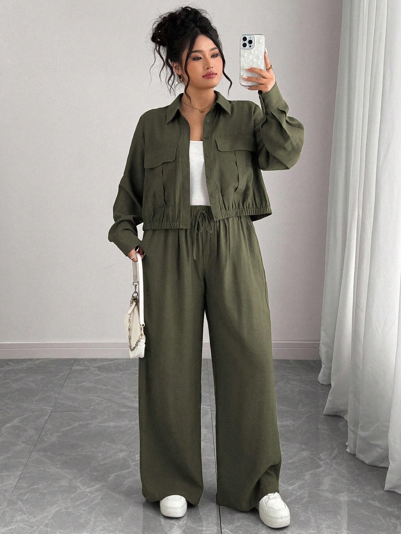 Zielone spodnie casual