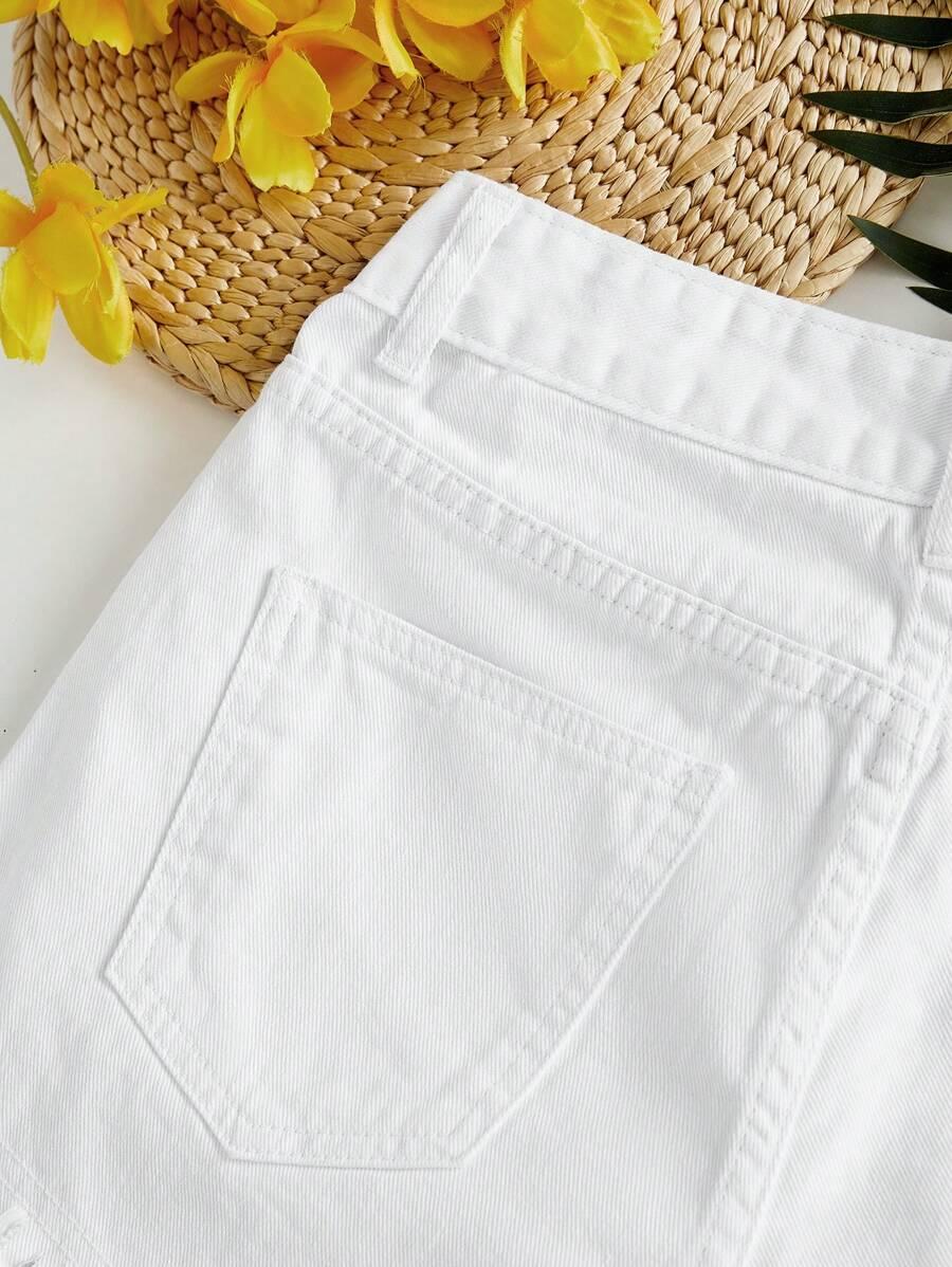 BIAŁE SPODENKI JEANS