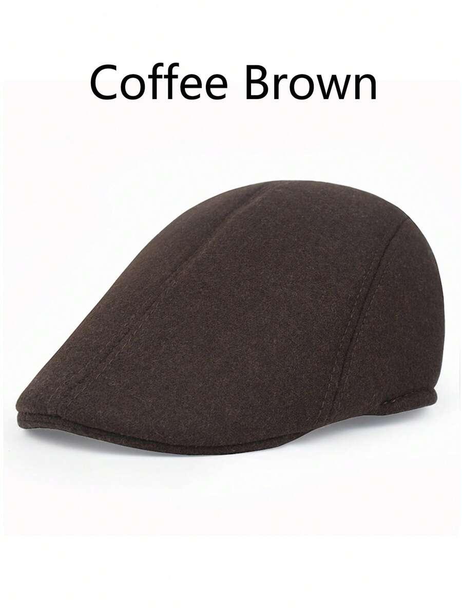 brązowa czapka z daszkiem 