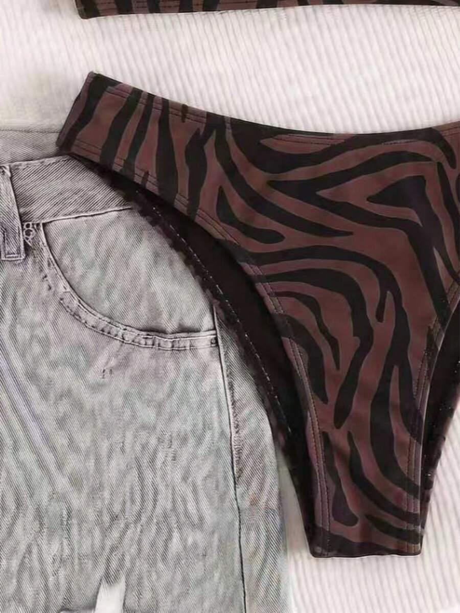 DWUCZĘŚCIOWY STRÓJ KĄPIELOWY ANIMAL PRINT