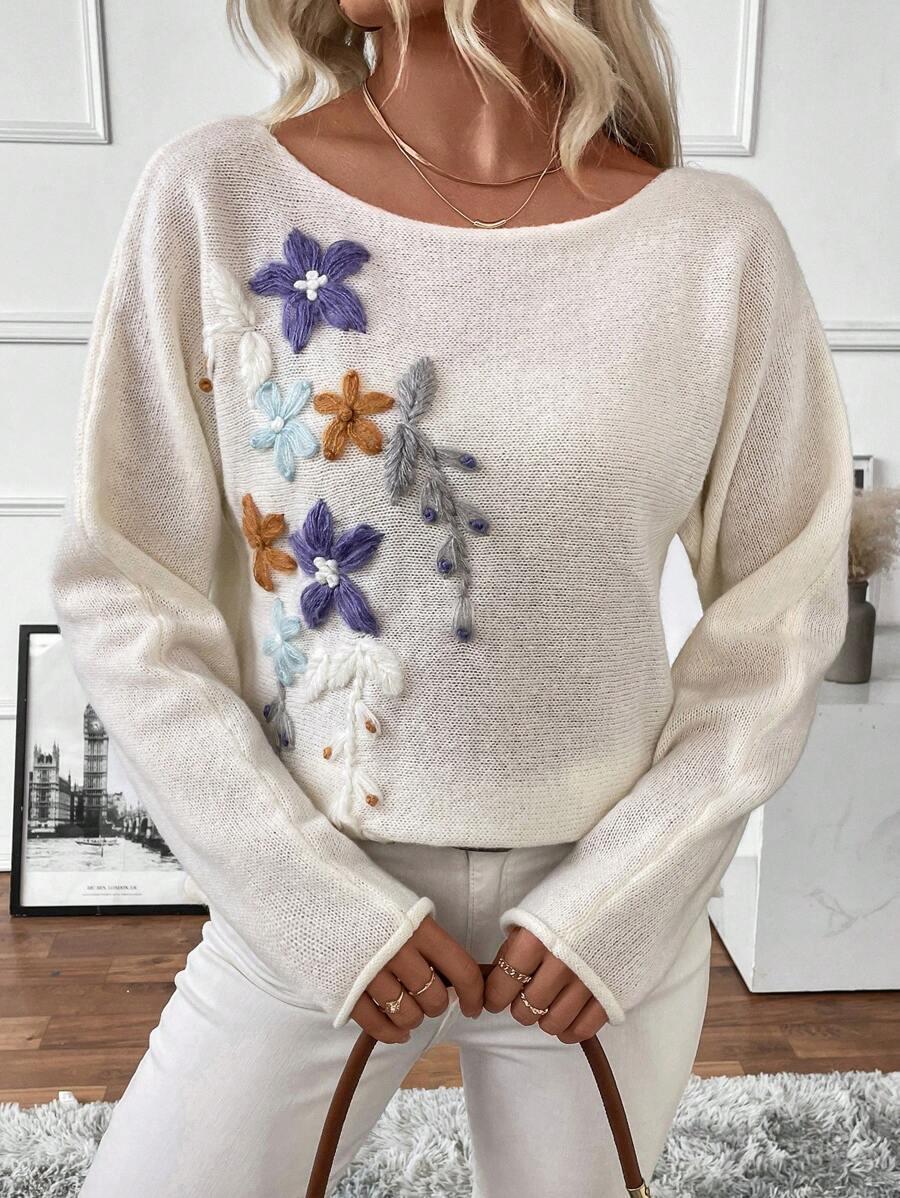beżowy sweter casual