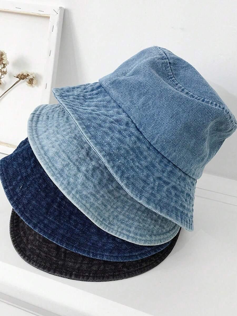 niebieska czapka bucket
