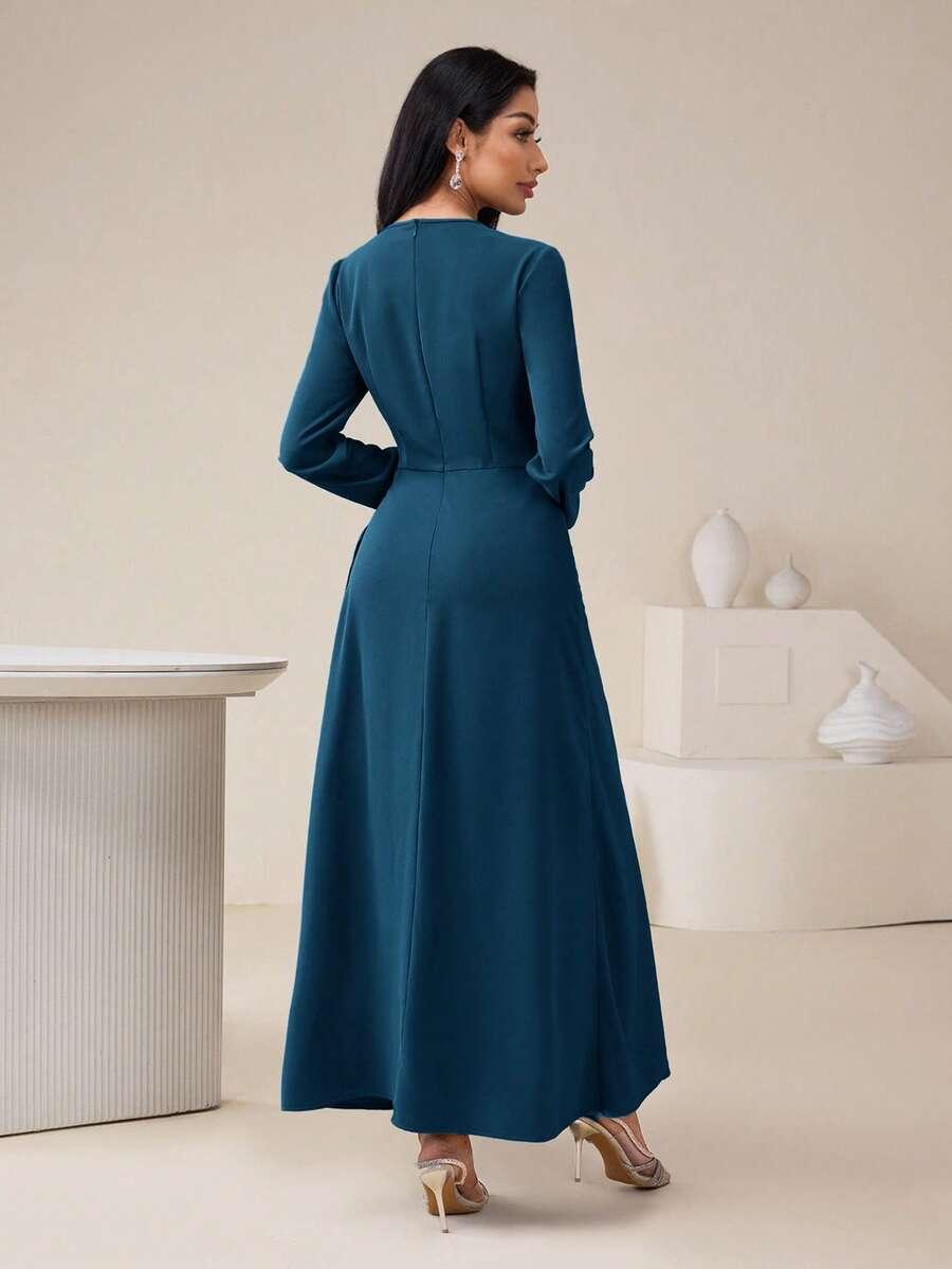 niebieska maxi sukienka
