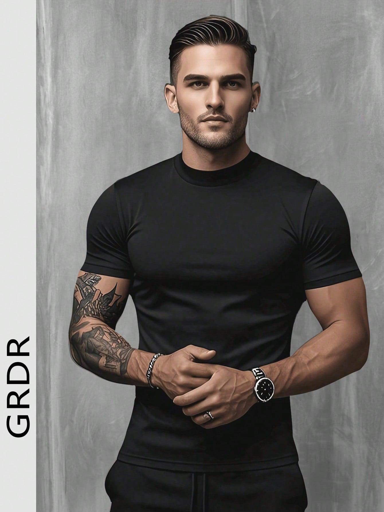 czarny gładki t-shirt