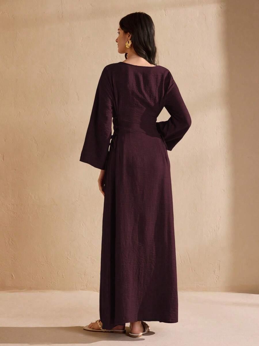 burgundowa sukienka maxi