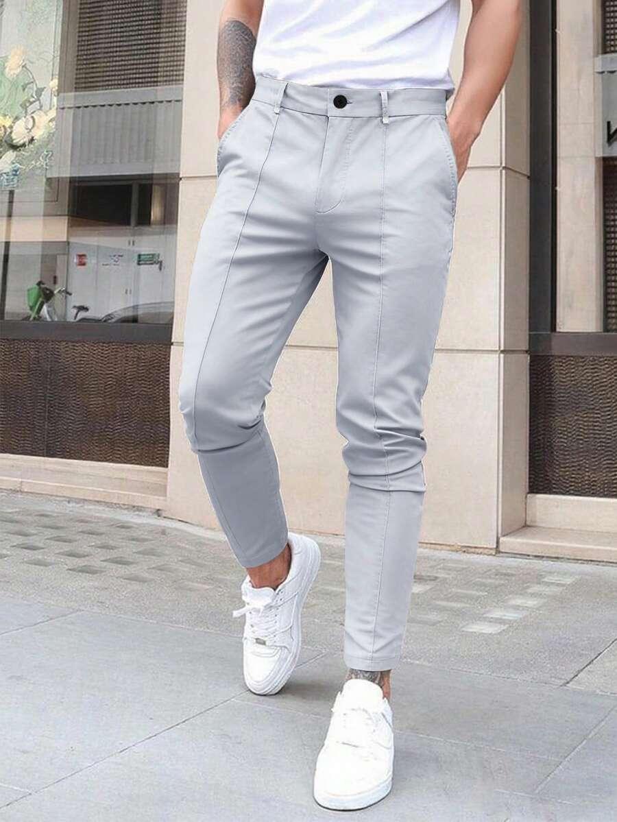 SZARE ELEGANCKIE SPODNIE