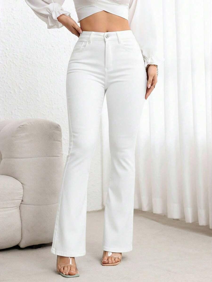 BIAŁE SPODNIE JEANS