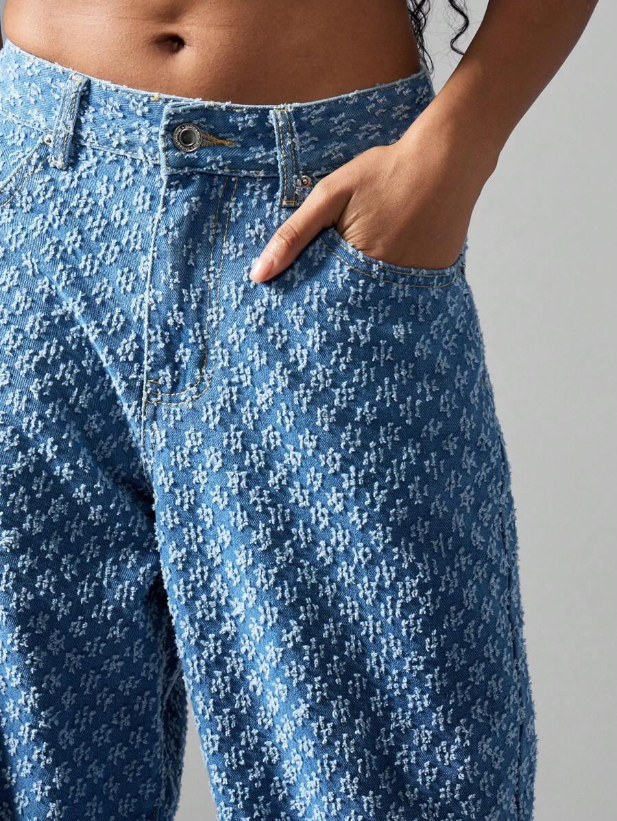 NIEBIESKIE SPODNIE JEANS TEKSTURA