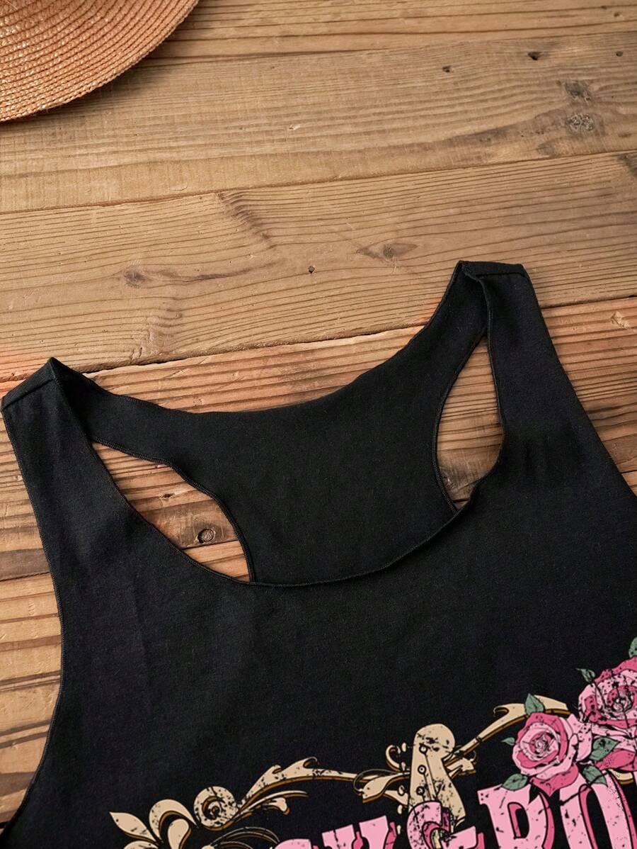 CZARNY TOP PRINT