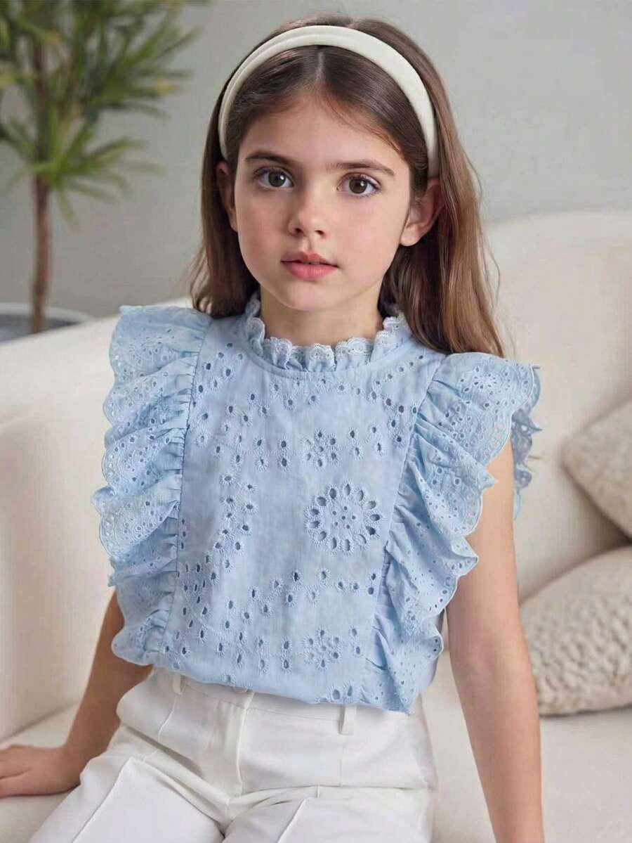 niebieska bluzka bez rękawów