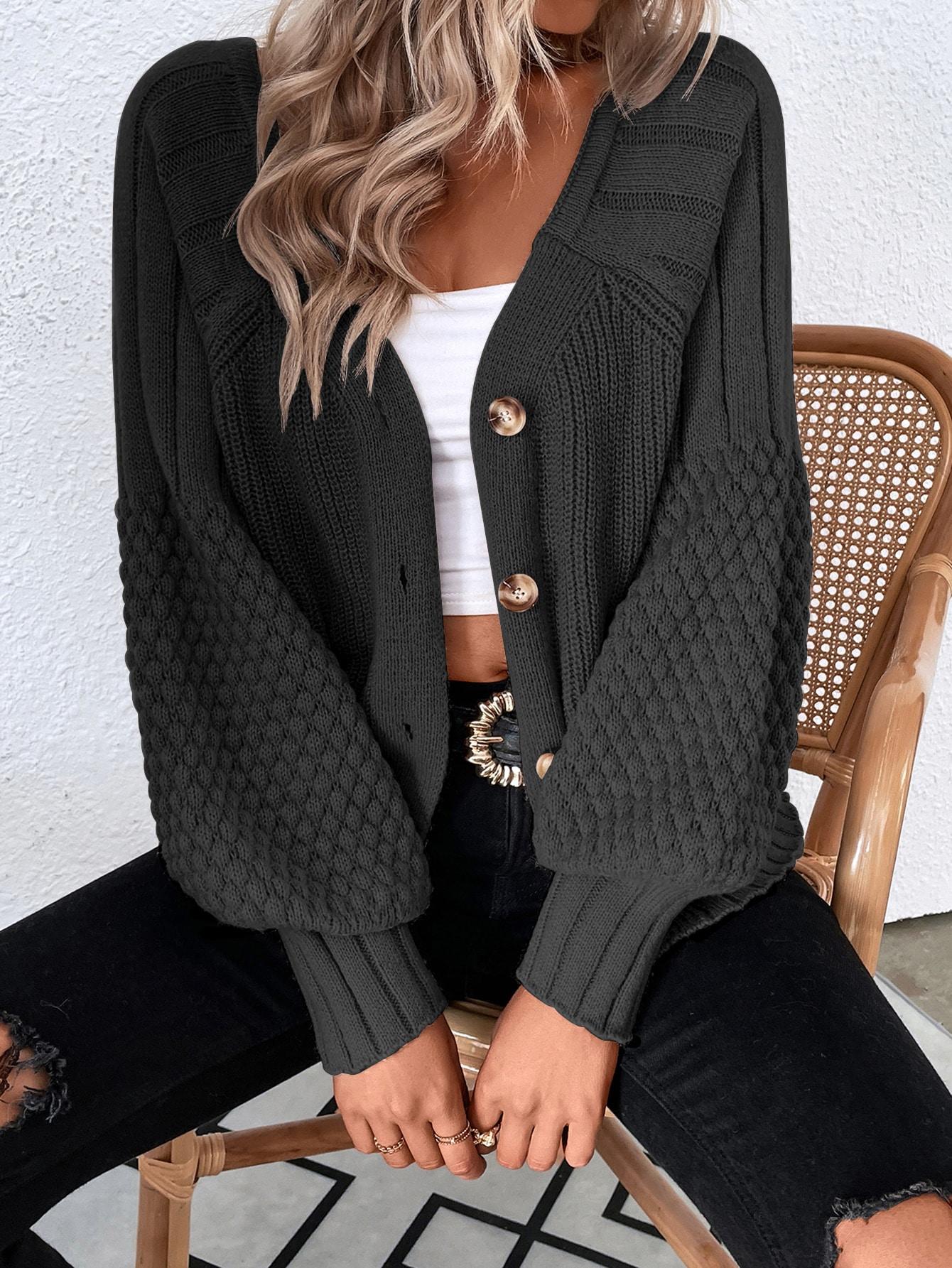 CZARNY ROZPINANY SWETER 