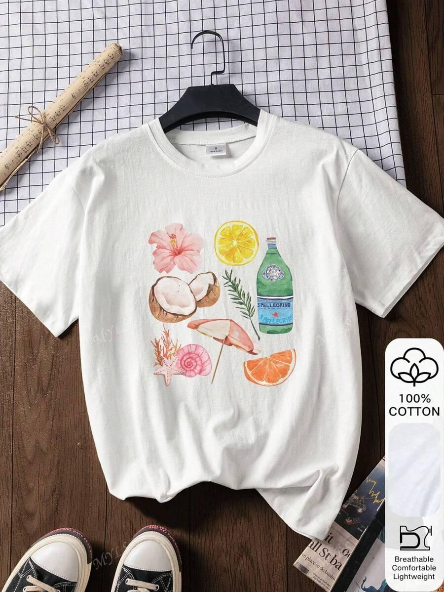 T-SHIRT DAMSKI Z NADRUKIEM