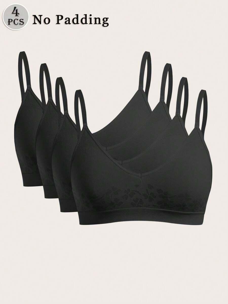 CZARNY BIUSTONOSZ BEZSZWOWY 4-pack