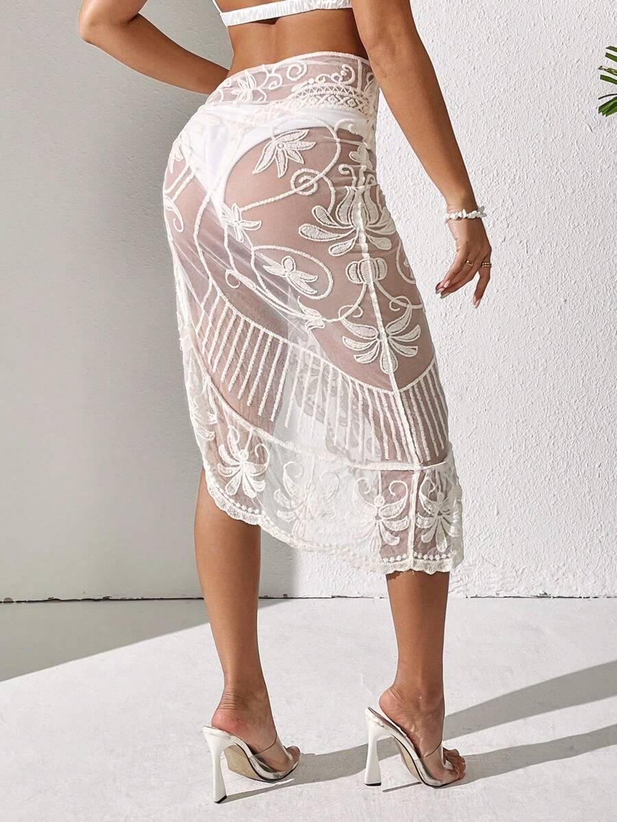 beżowy wiązany sarong 