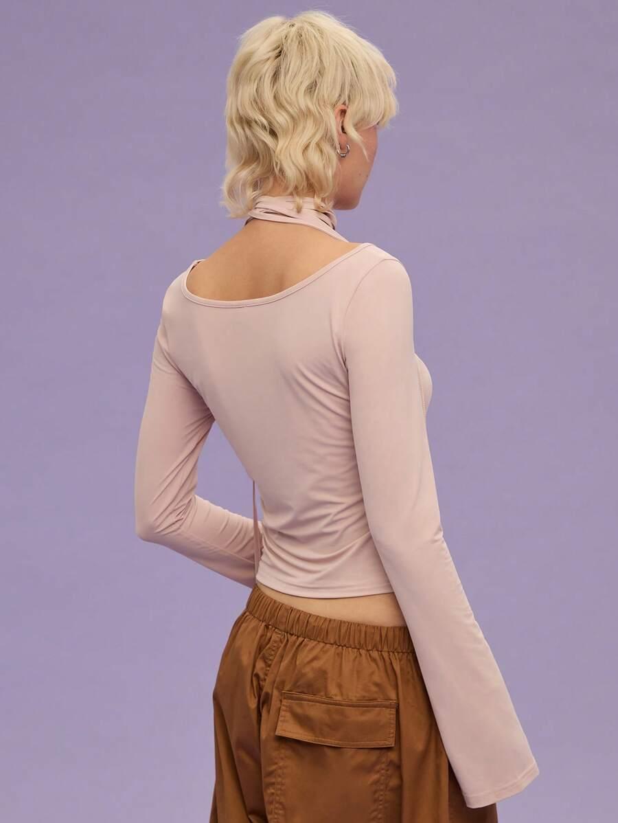 bluzka długi rękaw v-neck