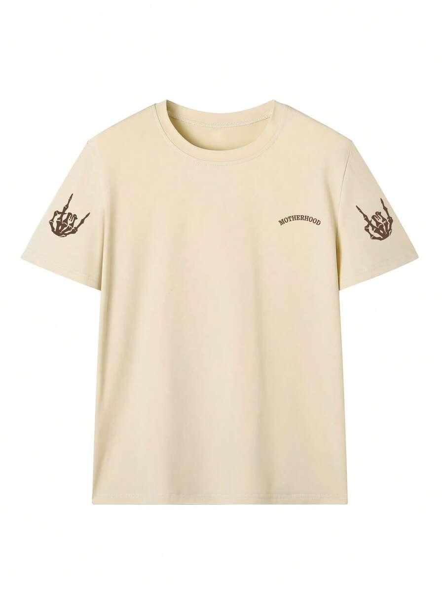 żółty t-shirt print