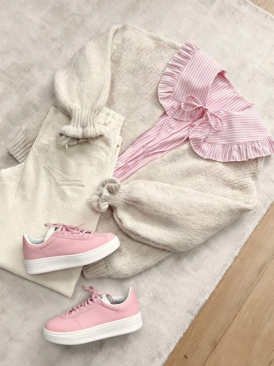 BEŻOWY dzianinowy SWETER 