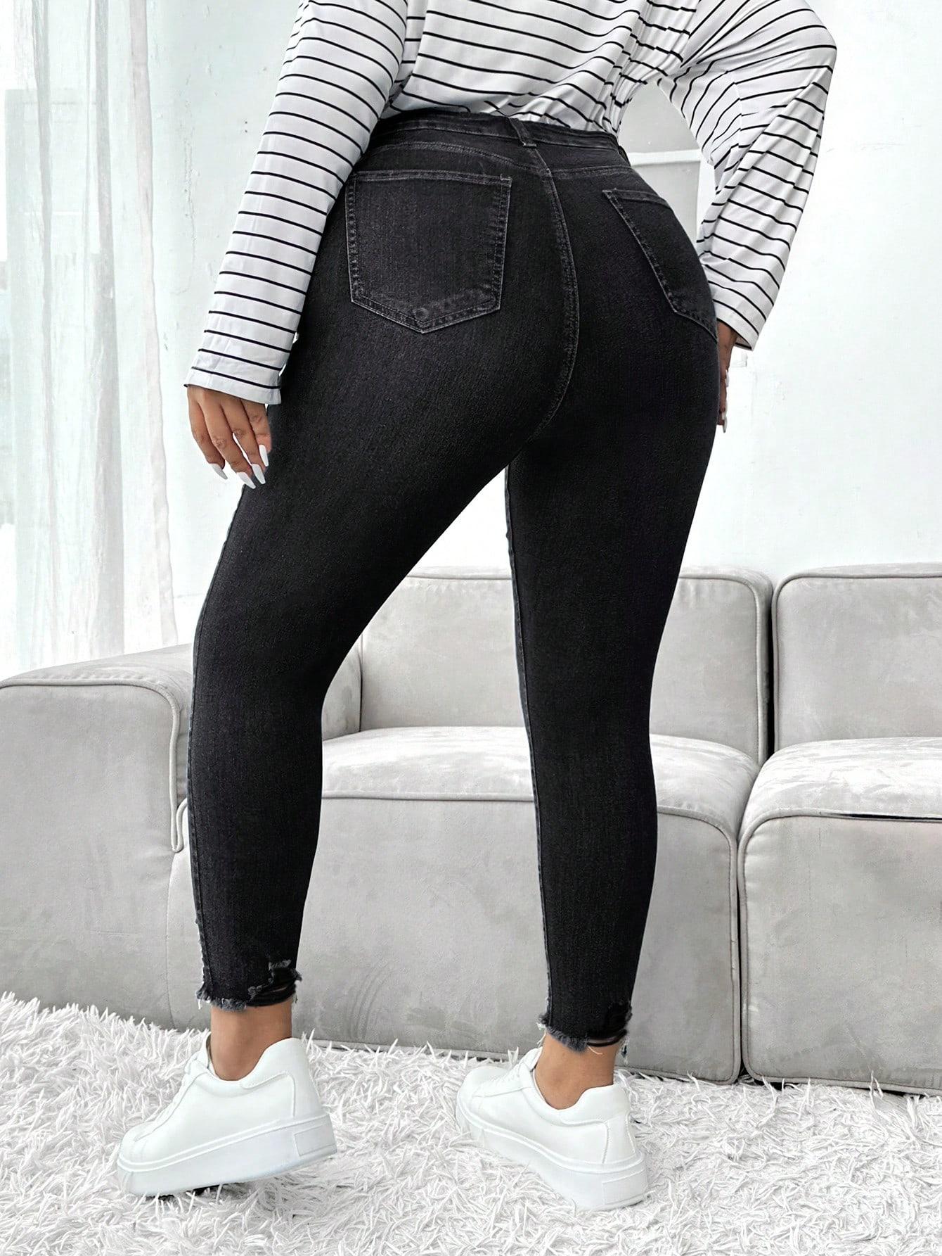 CZARNE SPODNIE JEANS