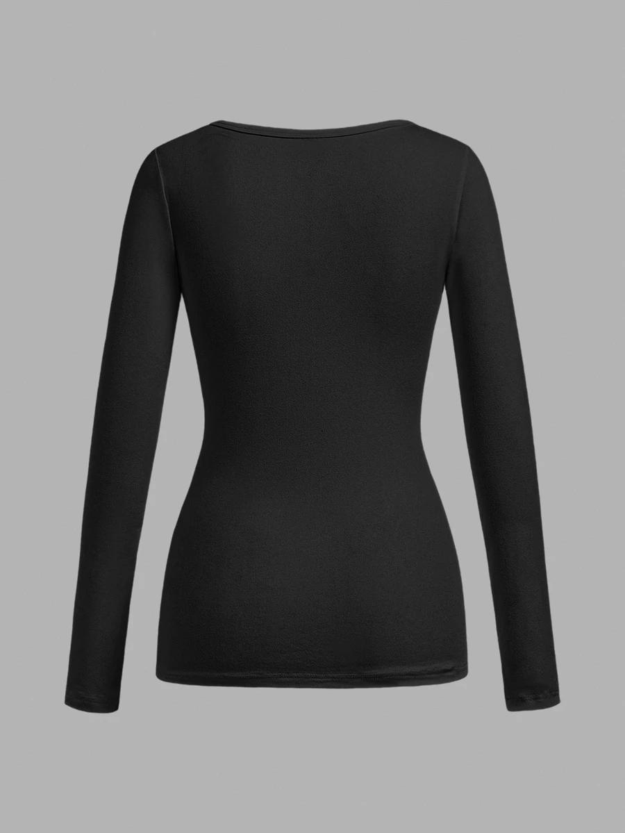 czarna bluzka v-neck