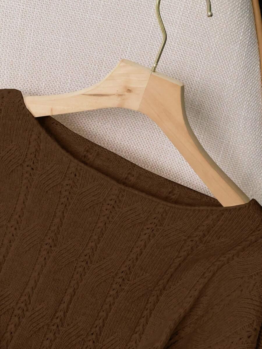 brązowy sweter długi rękaw