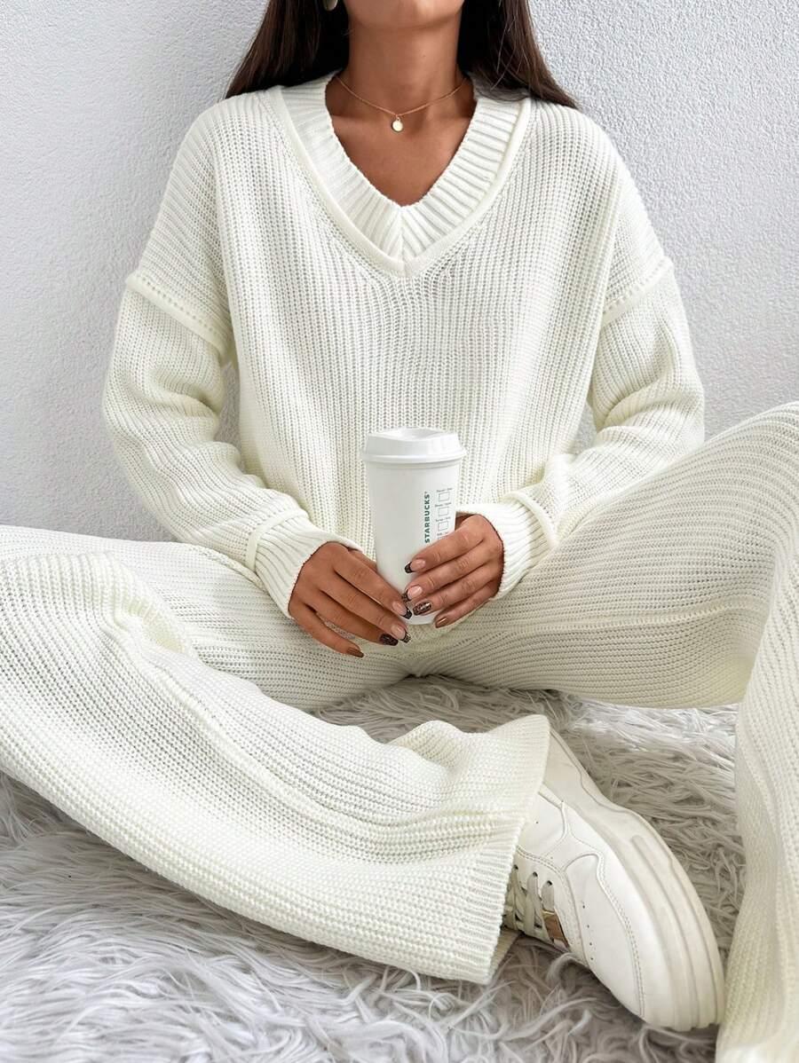 sweter v neck długi rękaw