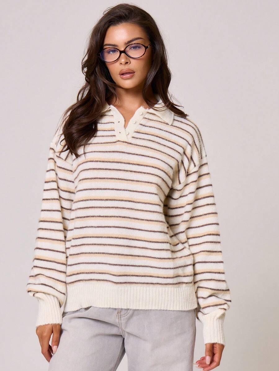 SWETER W PASKI GUZIKI
