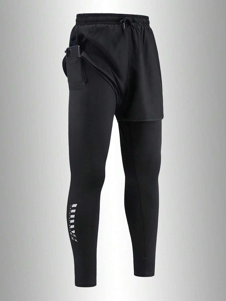 spodnie treningowe 2w1 legginsy krótkie spodenki