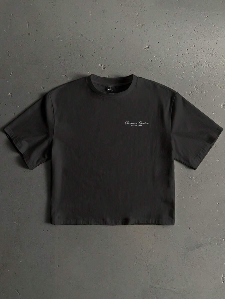 czarny t-shirt print