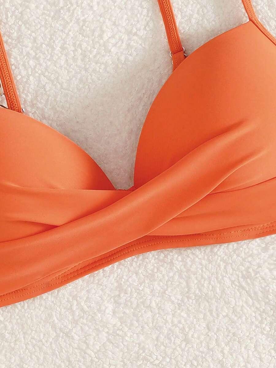 pomarańczowa usztywniana góra bikini