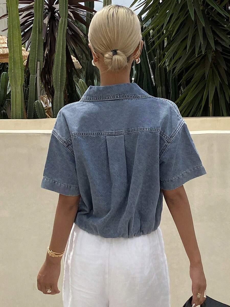 NIEBIESKA BLUZKA JEANS