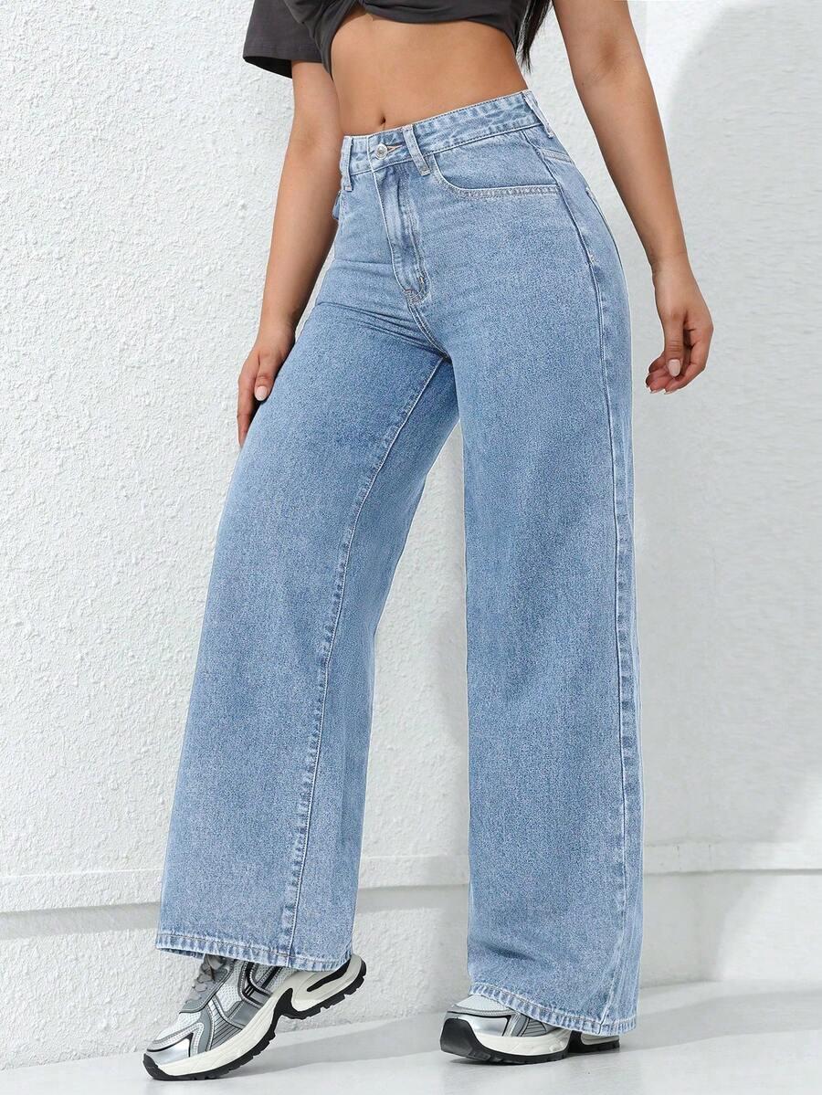 NIEBIESKIE SPODNIE JEANS WYSOKI STAN