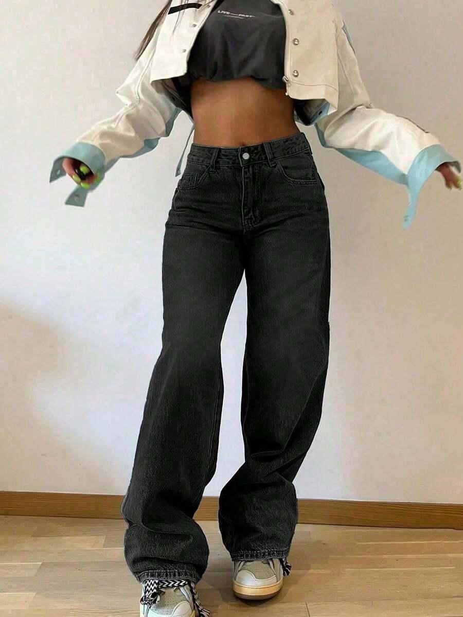czarne spodnie jeans 